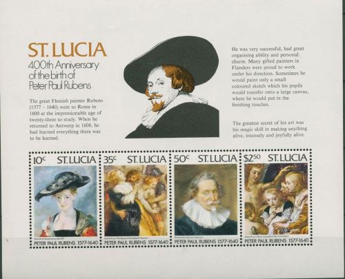 St. Lucia 1977 Gemälde P.P.Rubens Block 13 postfrisch (C94046)