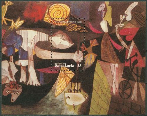 St. Lucia 1981 Pablo Picasso Gemälde Block 28 postfrisch (C97280)