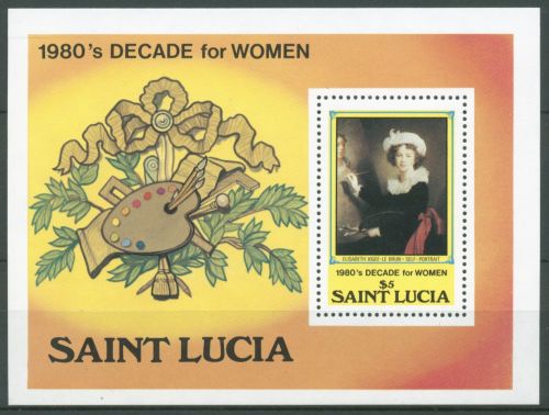 St. Lucia 1981 Jahr der Frau Gemälde Block 32 postfrisch (C64874)