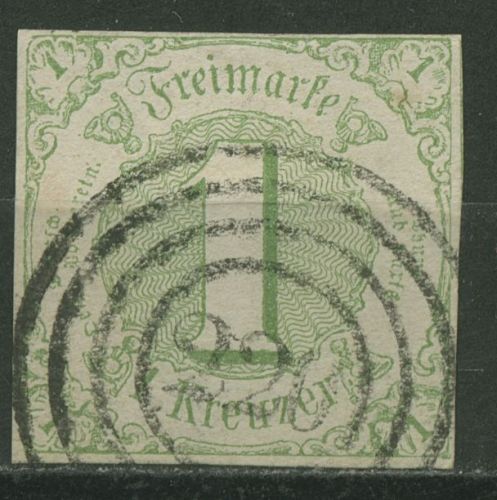 Thurn und Taxis 1859/61 1 Kreuzer 20 gestempelt, vollrandig