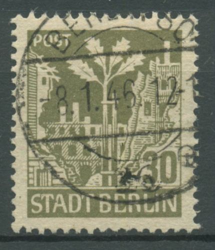 SBZ Berlin & Brandenburg 1945 Eiche 7 Aa waz gestempelt