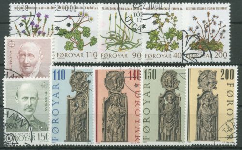 Färöer 1980 kompletter Jahrgang (48/58) gestempelt (G17801)