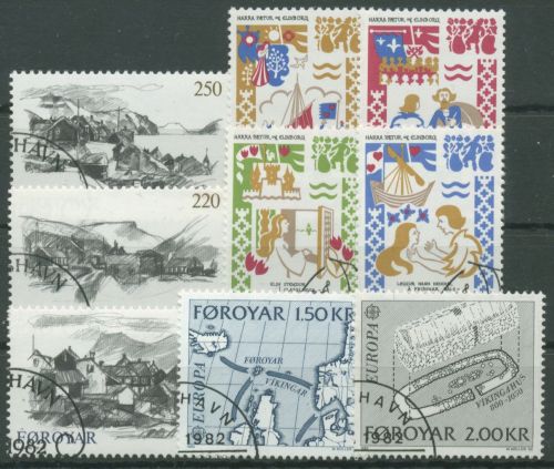 Färöer 1982 kompletter Jahrgang (70/78) gestempelt (G17803)