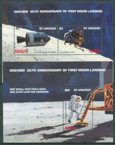 St. Vincent 1989 Raumfahrt Mondlandung Block 80/81 postfrisch (C64884)