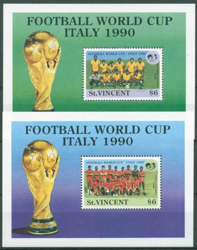 St. Vincent 1989 Fußball-WM´90 Italien Block 82/83 postfrisch (C64885)