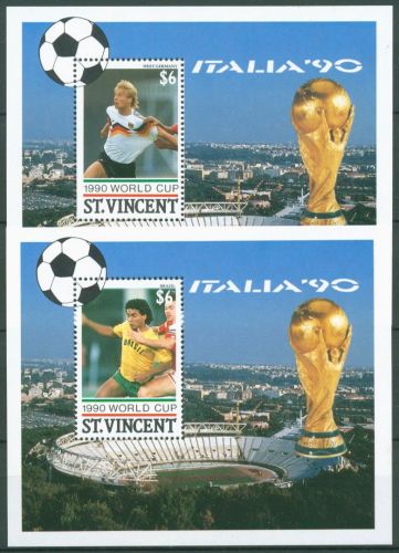 St. Vincent 1990 Fußball-WM Italien J.Klinsmann Block 100/01 postfrisch (C64886)