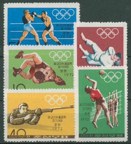 Korea (Nord) 1972 Olympia München 1103/07 ungebraucht ohne Gummierung