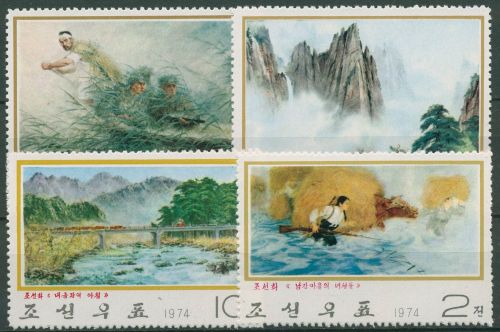 Korea (Nord) 1974 Zeitgenössische Gemälde 1291/94 ungebraucht ohne Gummierung