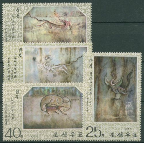 Korea (Nord) 1975 Fresken 1344/47 ungebraucht ohne Gummierung