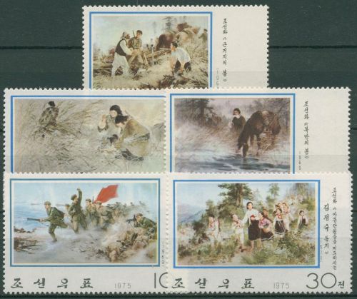 Korea (Nord) 1975 Revolution Gemälde 1348/52 ungebraucht ohne Gummierung