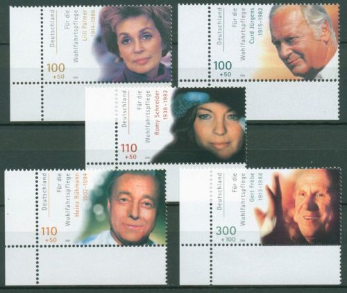 Bund 2000 Schauspieler Rühmann, Gerd Fröbe 2143/47 Ecke 3 postfrisch (E3258)