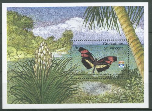 St. Vincent-Grenadinen 1992 GENOVA Schmetterlinge Block 101 postfrisch (C64956)
