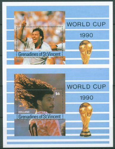 St. Vincent-Grenadinen 1990 Fußball-WM Italien Block 54/55 postfrisch (C64959)
