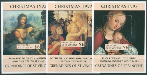 St. Vincent-Grenadinen 1992 Weihnachten Gemälde Block 111/13 postfrisch (C64961)