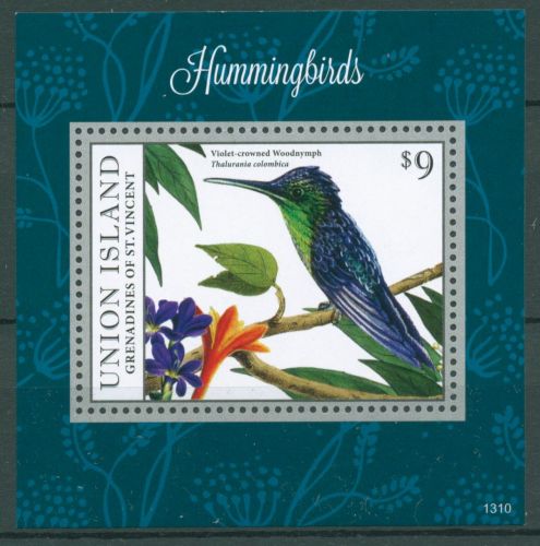 St. Vincent - Grenadinen/Union 2013 Vögel Kolibri Block 47 postfrisch (C64966)