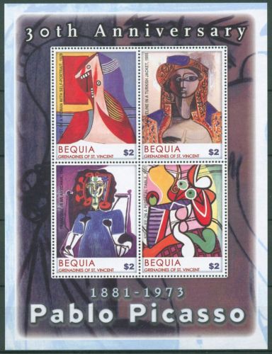 St. Vincent - Grenadinen Bequia 2004 Gemälde Picasso 382/85 K postfrisch(C64992)