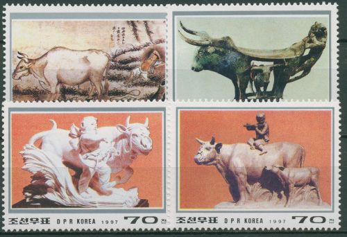 Korea (Nord) 1997 Chinesisches Neujahr Jahr des Ochsen 3890/93 postfrisch
