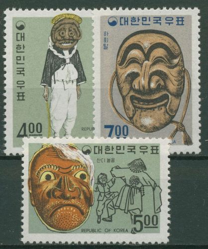 Korea (Süd) 1967 Folklore Masken 573/75 postfrisch