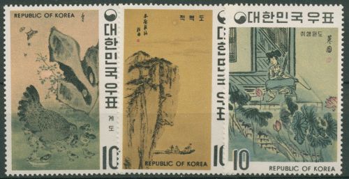 Korea (Süd) 1970 Gemälde Felsen Flötenspieler 747/49 A ungebraucht ohne Gummi