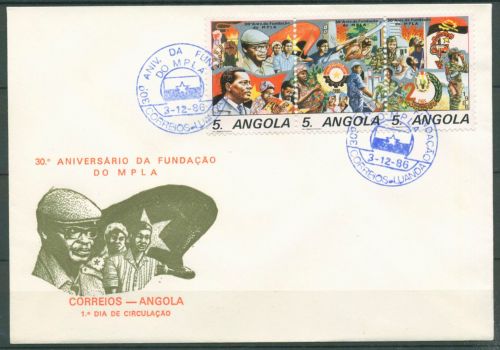 Angola 1986 30 Jahre Nationale Einheitspartei MPLA 752/54 ZD FDC (X60994)