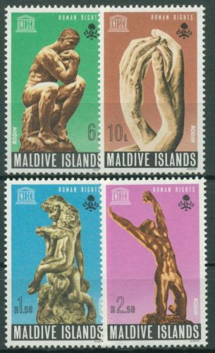 Malediven 1969 Jahr der Menschenrechte Skulpturen 301/04 postfrisch