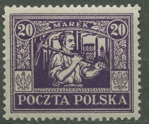 Östliches Oberschlesien 1922 Freimarke 15 postfrisch