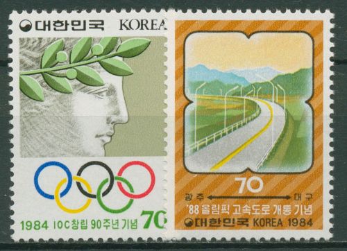 Korea (Süd) 1984 Olympisches Komitee Olympia-Schnellstraße 1373/74 postfrisch