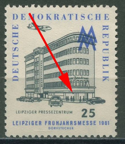 DDR 1961 Leipziger Frühjahrsmesse mit Plattenfehler 814 I postfrisch