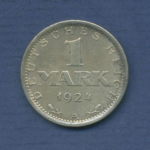 Deutsches Reich Weimar 1 Mark 1924 A, J 311 ss + (m6819)
