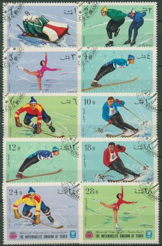 Jemen (Königreich) 1968 Olympische Winterspiele Grenoble 454/63 A gestempelt