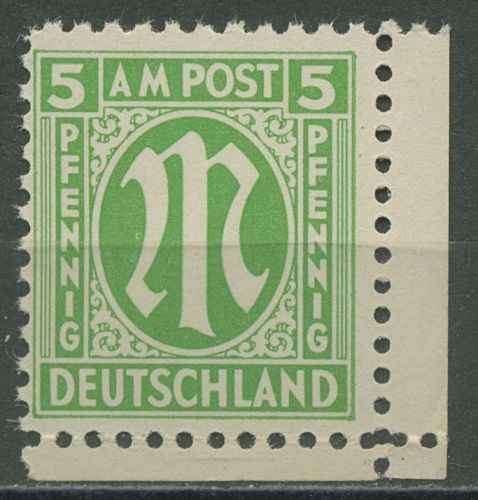 Bizone 1945 AM-POST Amerik. Druck 3 y Ecke 4, Papier y postfrisch