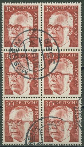 Bund 1970 Heinemann 638 6er-Block gestempelt