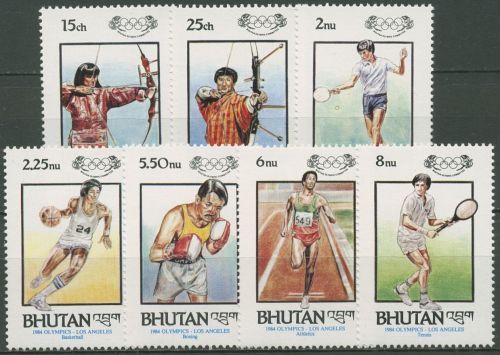 Bhutan 1984 Olympische Sommerspiele Los Angeles 874/80 A postfrisch