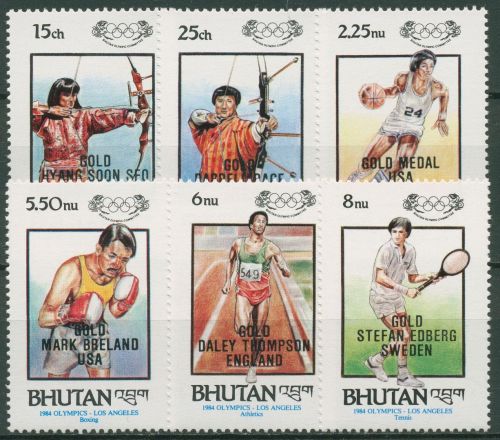 Bhutan 1986 Olympische Sommerspiele Los Angeles Gewinner 968/73 postfrisch