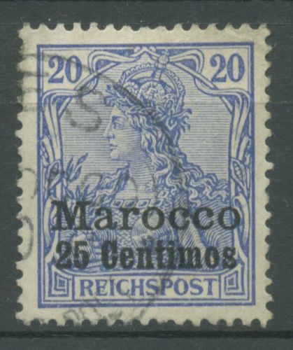 Deutsche Post in Marokko 1900/03 Germania mit Aufdruck 10 gestempelt