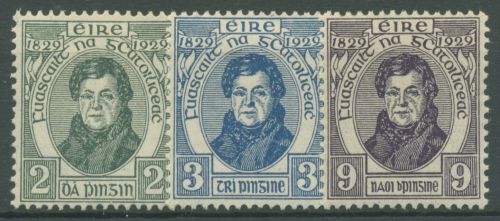 Irland 1929 Bürgerrechte für Katholiken Daniel O´Connell 52/54 mit Falz