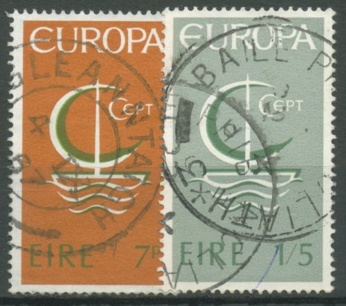 Irland 1966 Europa CEPT Stilisiertes Boot 188/89 gestempelt