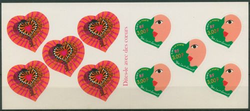 Frankreich 2000 Grußmarken Herzen Markenheftchen 3438/39 MH postfrisch (C60908)