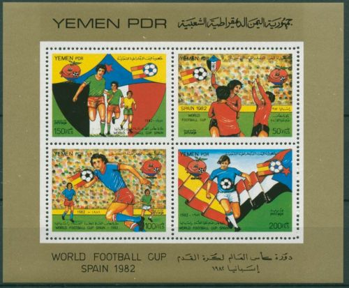 Jemen (Südjemen) 1982 Fussball WM Spanien Block 4 postfrisch (C6935)