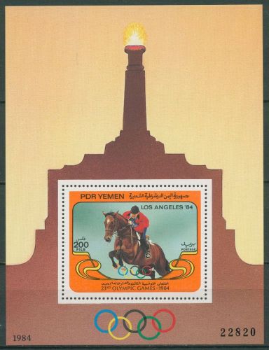 Jemen (Südjemen) 1984 Olympia Los Angeles Block 21 postfrisch (C64996)