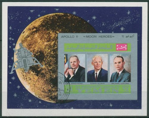 Jemen (Königreich) 1969 Raumfahrt Apollo 11 Block A 167 B gestempelt (C65023)
