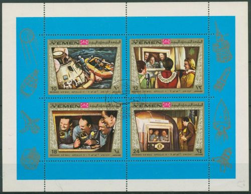 Jemen (Königreich) 1969 Raumfahrt Apollo 11 801/04 K gestempelt (C65026)