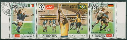 Jemen (Königreich) 1970 Fußball-WM Mexiko 1150/52 ZD gestempelt (C65027)