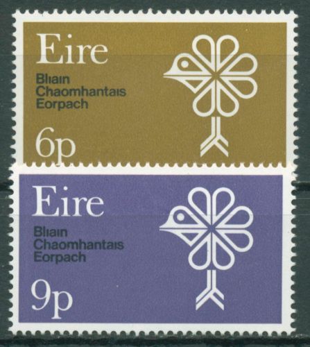 Irland 1970 Europäisches Naturschutzjahr Kleeblatt Vogel 237/38 postfrisch
