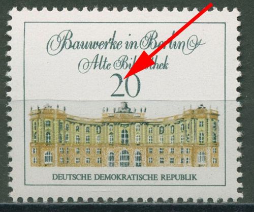 DDR 1971 Bauwerke in Berlin mit Plattenfehler 1663 F 48 postfrisch