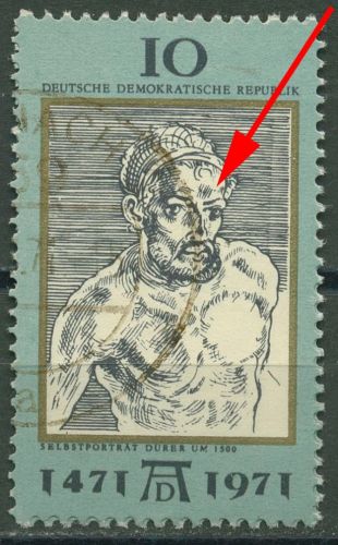 DDR 1971 500. Geb. Albrecht Dürers m. Plattenfehler 1672 F 50 gestempelt