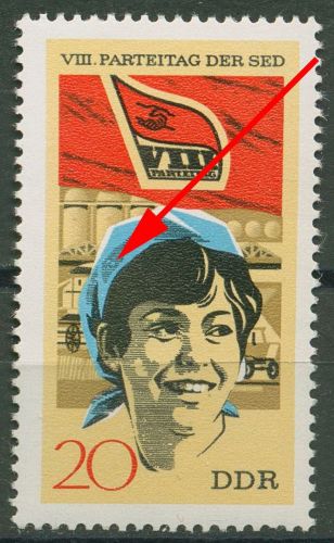 DDR 1971 SED Parteitag mit Plattenfehler 1677 F 19 postfrisch