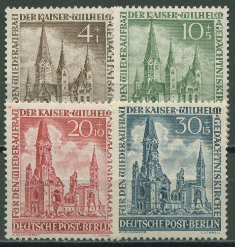 Berlin 1953 Kaiser-Wilhelm-Gedächtniskirche 106/09 mit Falz