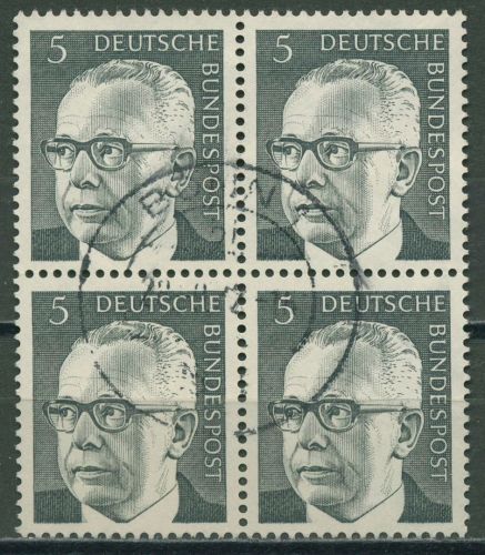 Bund 1970 Heinemann 635 4er-Block gestempelt