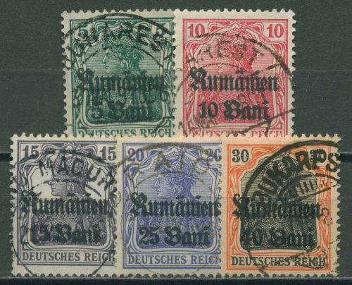 Militärverwaltung in Rumänien 1918 Germania mit Aufdruck 8/12 TOP-Stempel